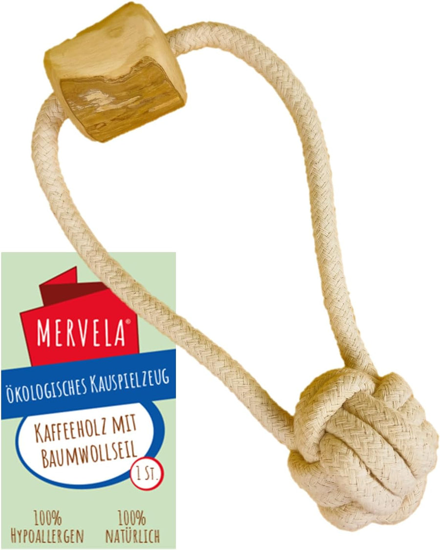 Kauseil (3) aus Baumwolle mit Kaffeeholzknochen